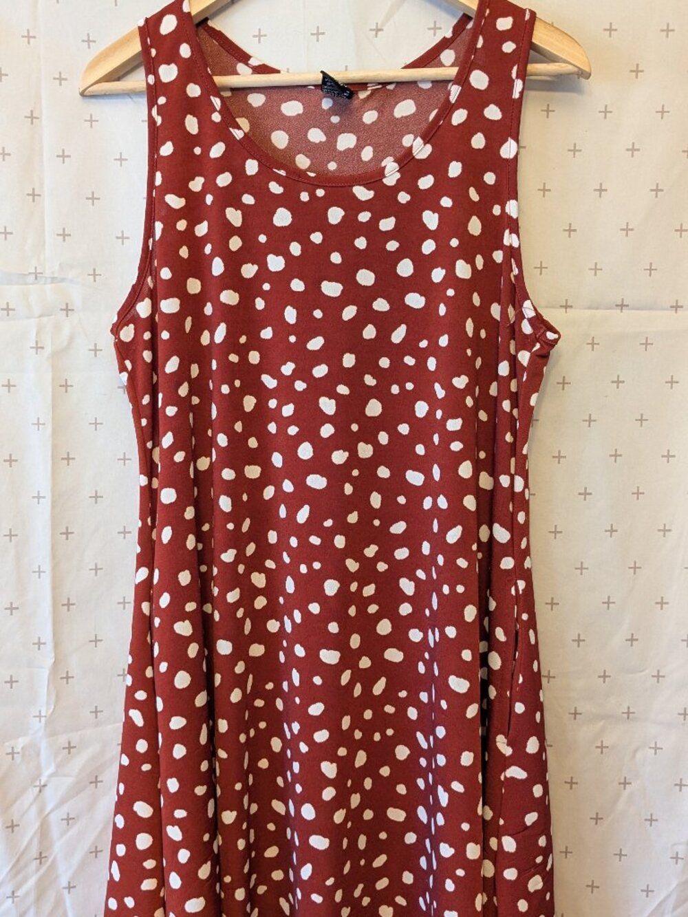 Lildy Vintage Retro 90s Style Spotted Flowy Mini Tank Tunic Dress Sizes L-XL